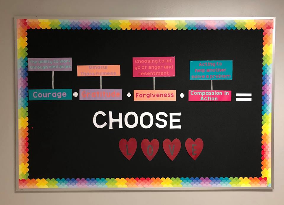 choose love bulletin board St. Angela Merici School